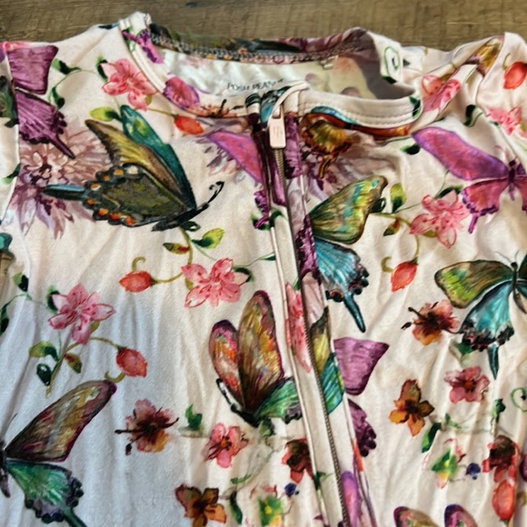 Posh Peanut Butterfly Romper Watercolor Zip One Piece 9-12 months - Picture 3 of 4